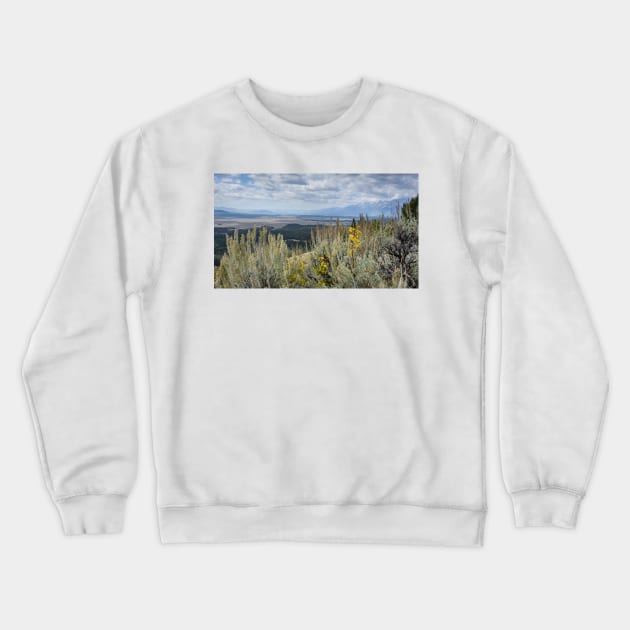 Signal Mountain In Grand Teton Np Crewneck Sweatshirt by Debra Martz